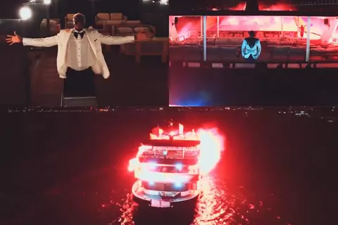 "القناع حيث ينتمي".. جالاتا سراي يقدم أوسيمين في باخرة فاخرة بمضيق البوسفور